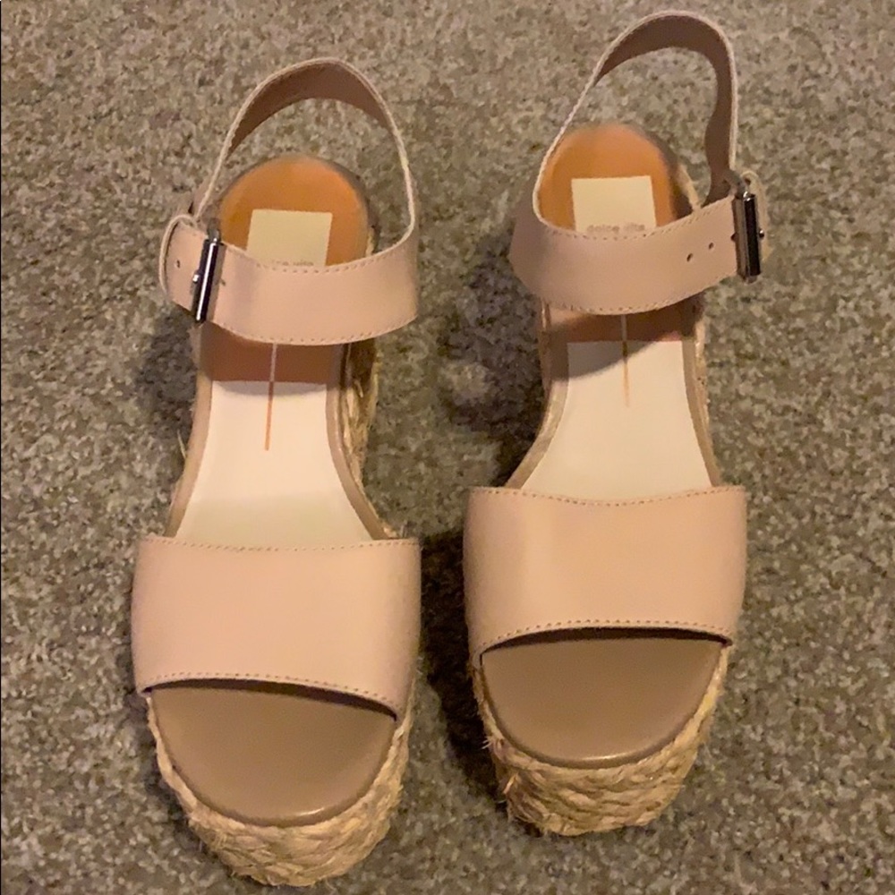 Dolce vita platform espadrille wedge nude size 9